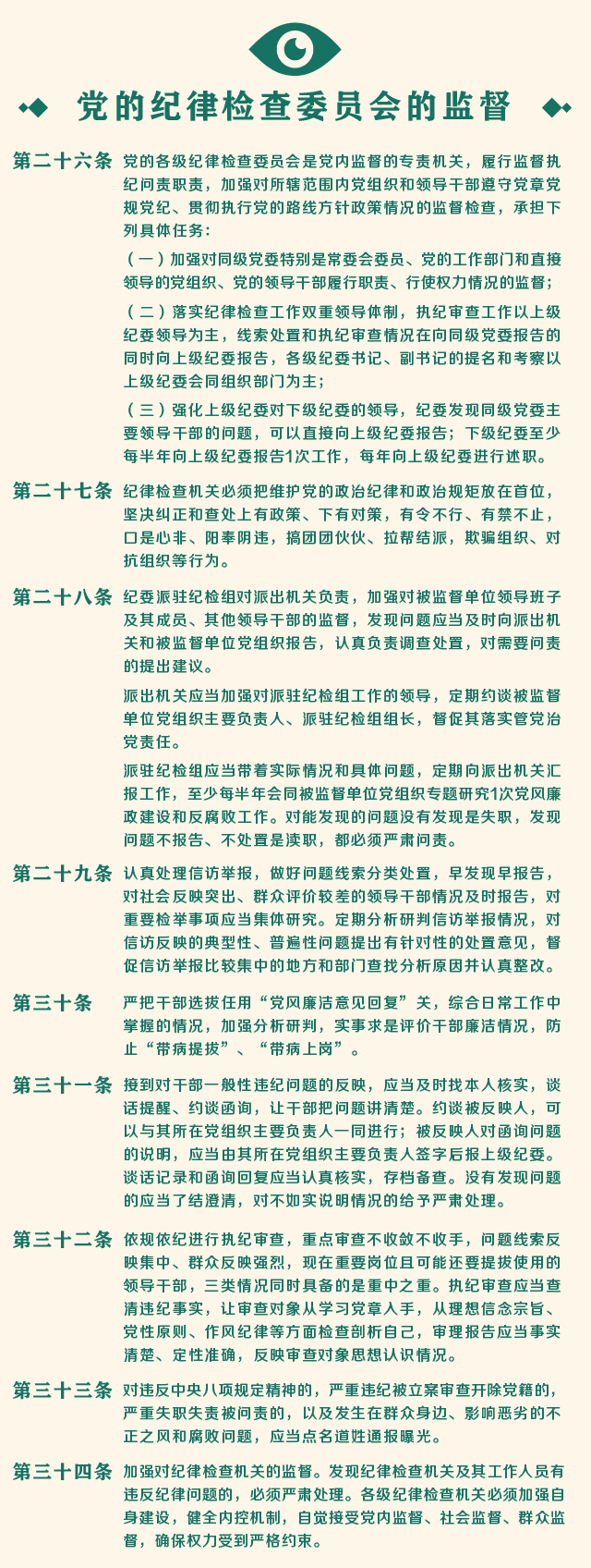 一图读懂中国共产党党内监督条例